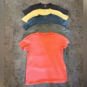 J. Crew Men's Short Sleeve T-Shirt Set - Red, Yellow, Blue, Gray, Dark Gray